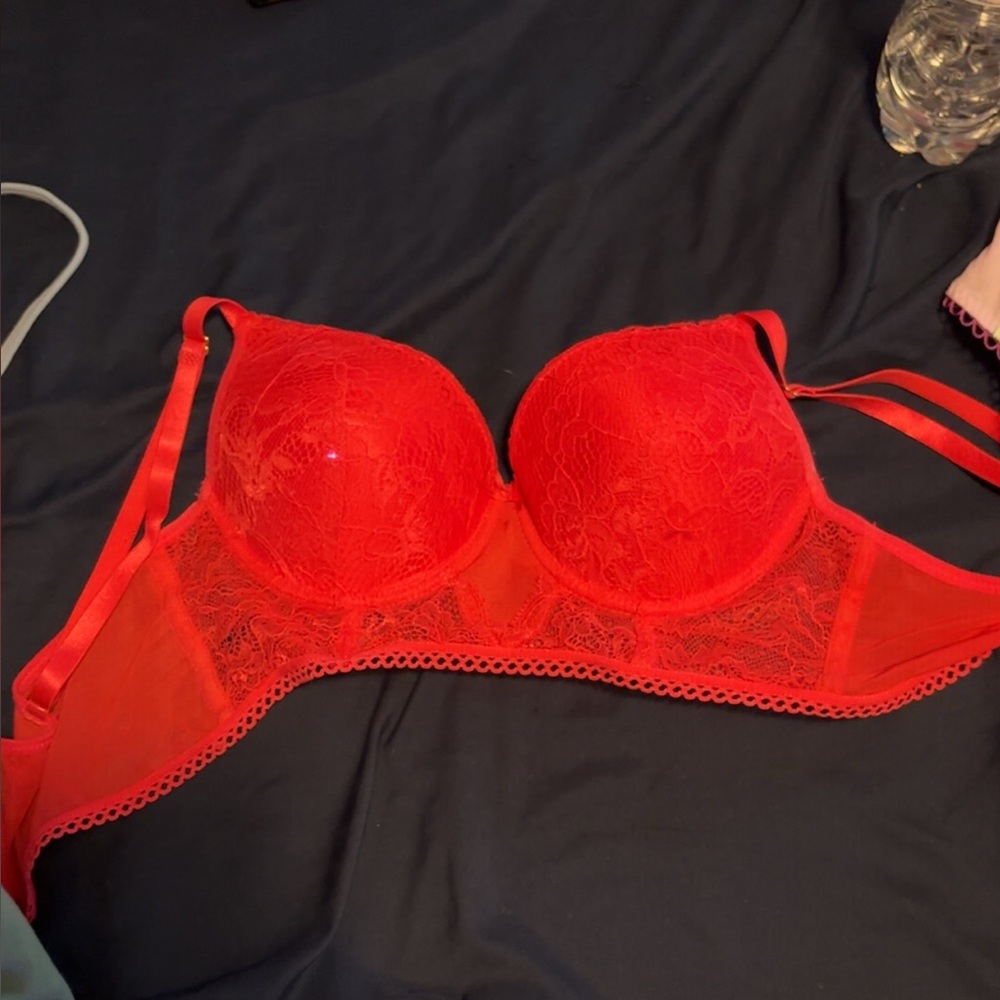 Elegant Red Lace Bra